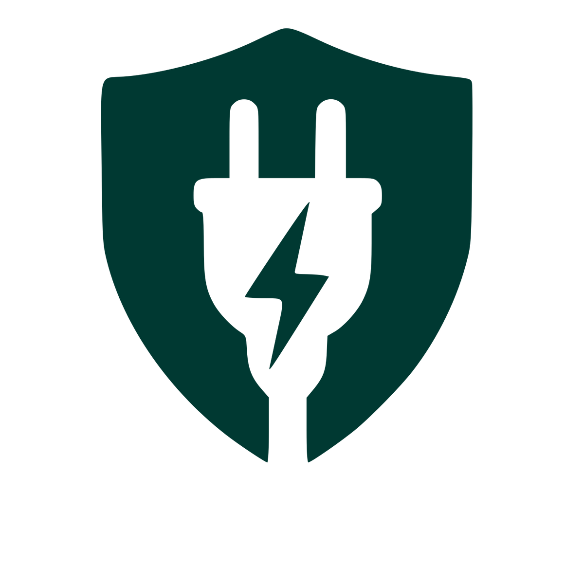 Electric Plug Shield Logo #003932