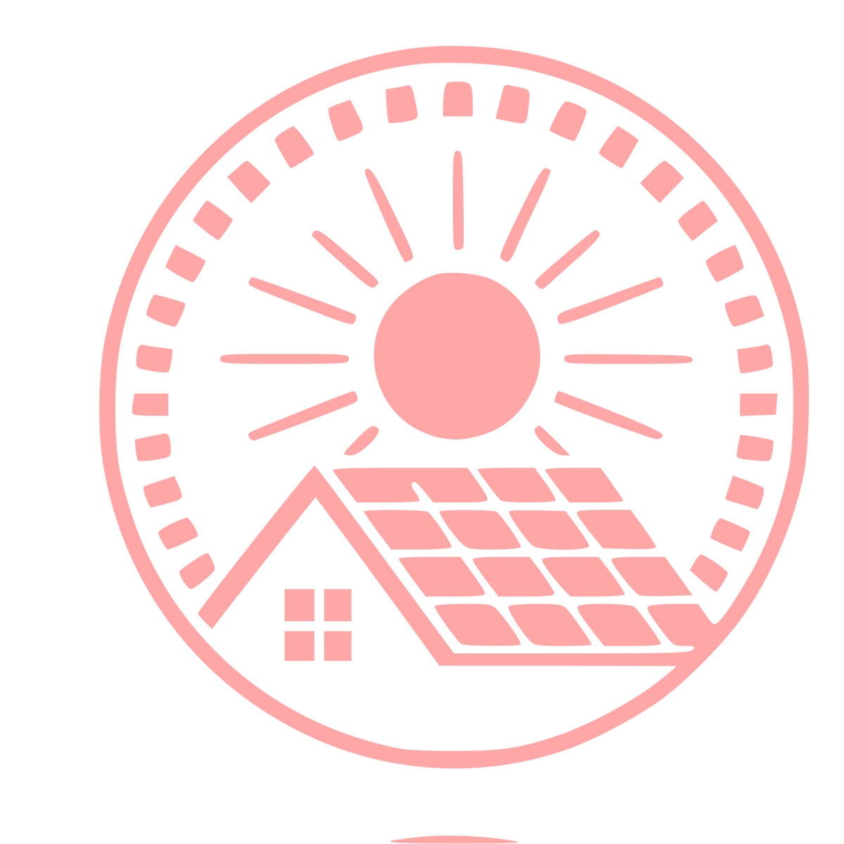 Solar House Stamp Badge Logo #ffa6a6