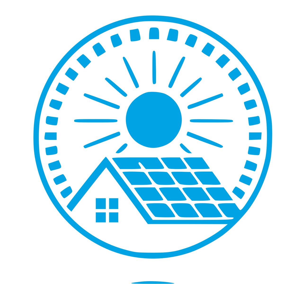 Solar House Stamp Badge Logo #00a3e4