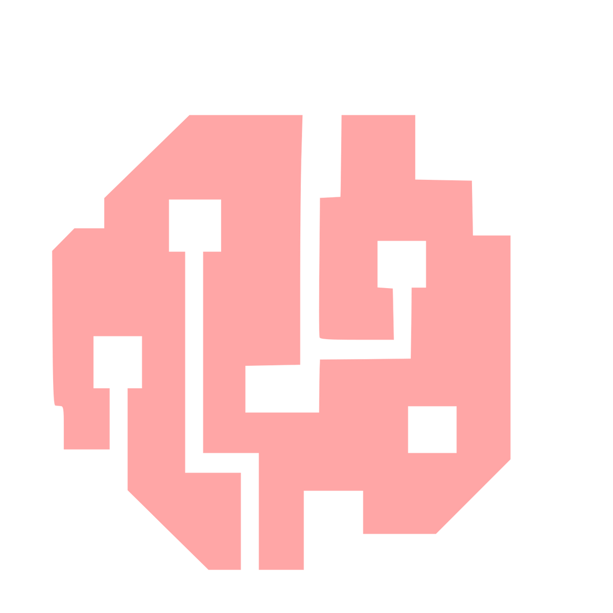 Brutalist AI Brain Circuit Logo #ffa6a6