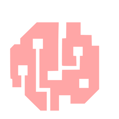 Brutalist AI Brain Circuit Logo #ffa6a6