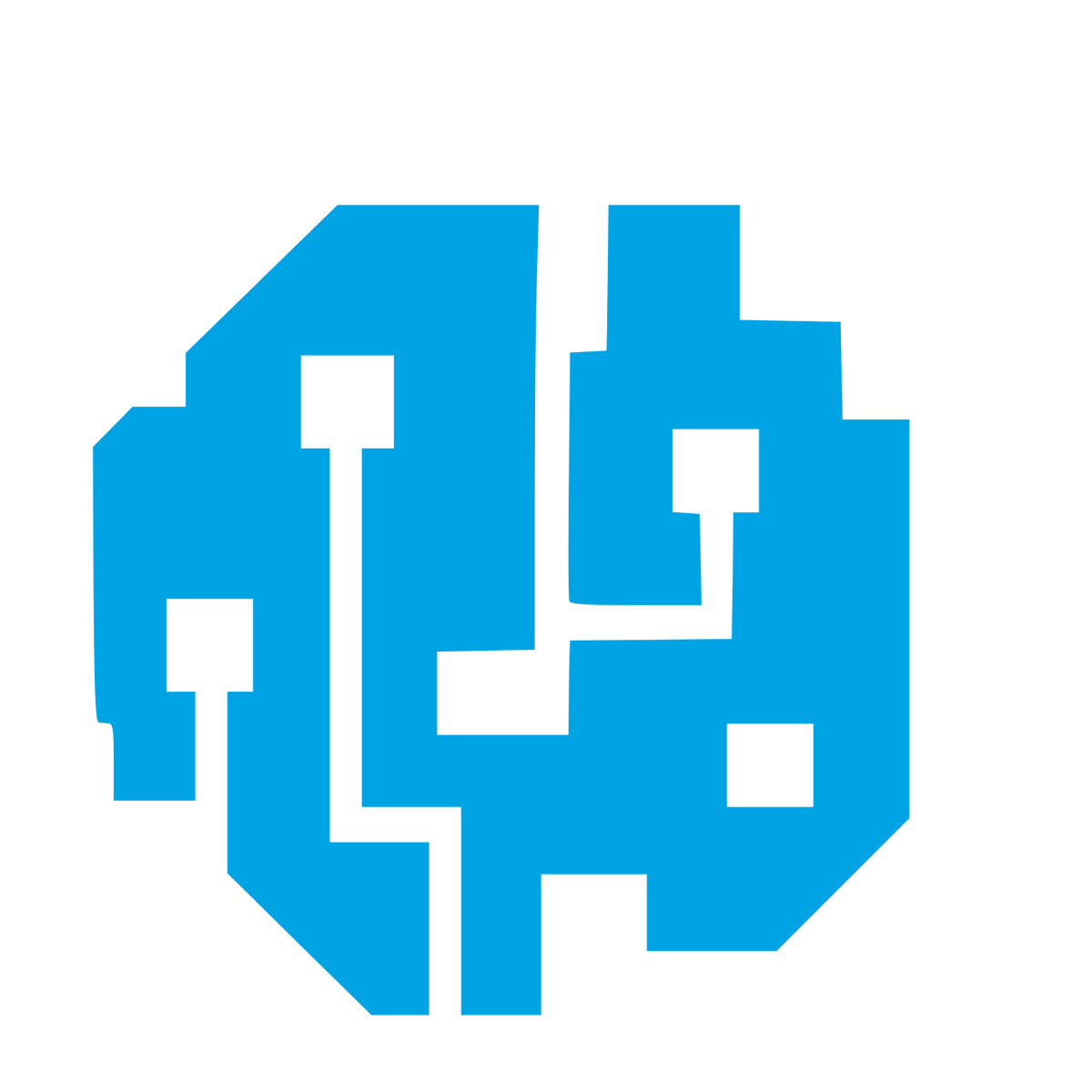 Brutalist AI Brain Circuit Logo #00a3e4
