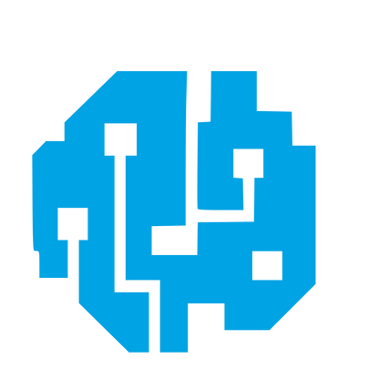 Brutalist AI Brain Circuit Logo #00a3e4