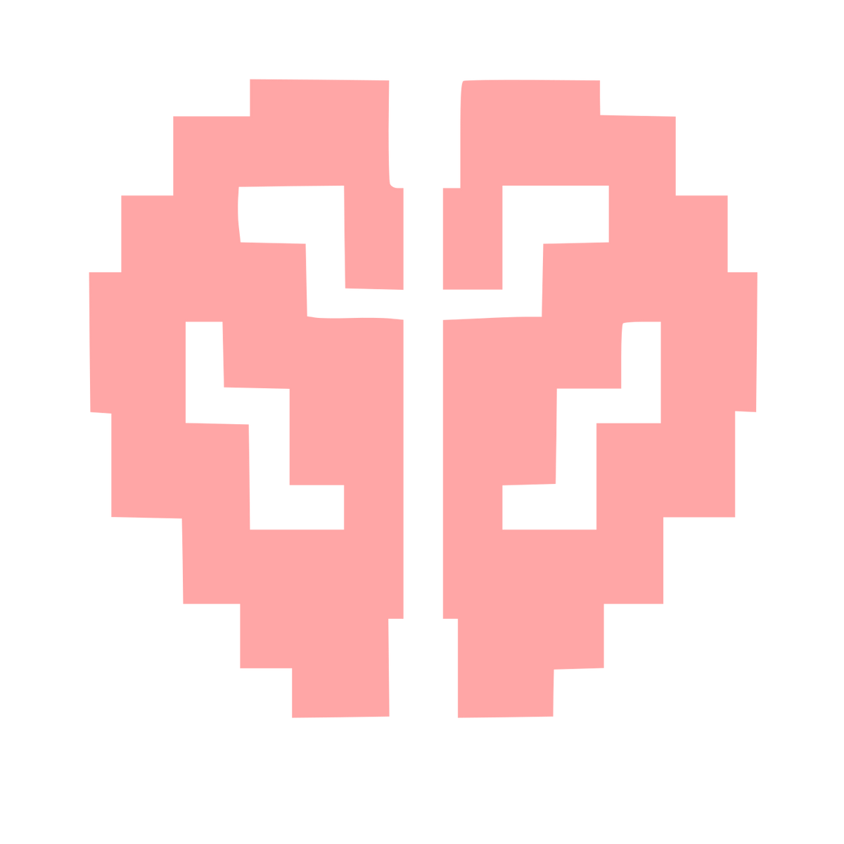 Pixel Brain Heart Logo #ffa6a6