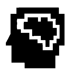 Pixel Brain Head Logo