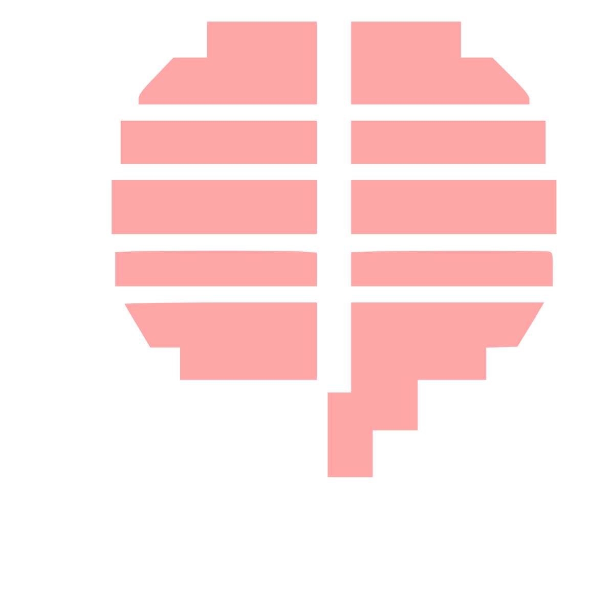 Pixel Brain Heart Logo #ffa6a6