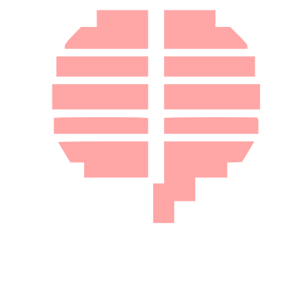 Pixel Brain Heart Logo #ffa6a6