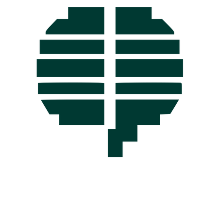 Pixel Brain Heart Logo #003932