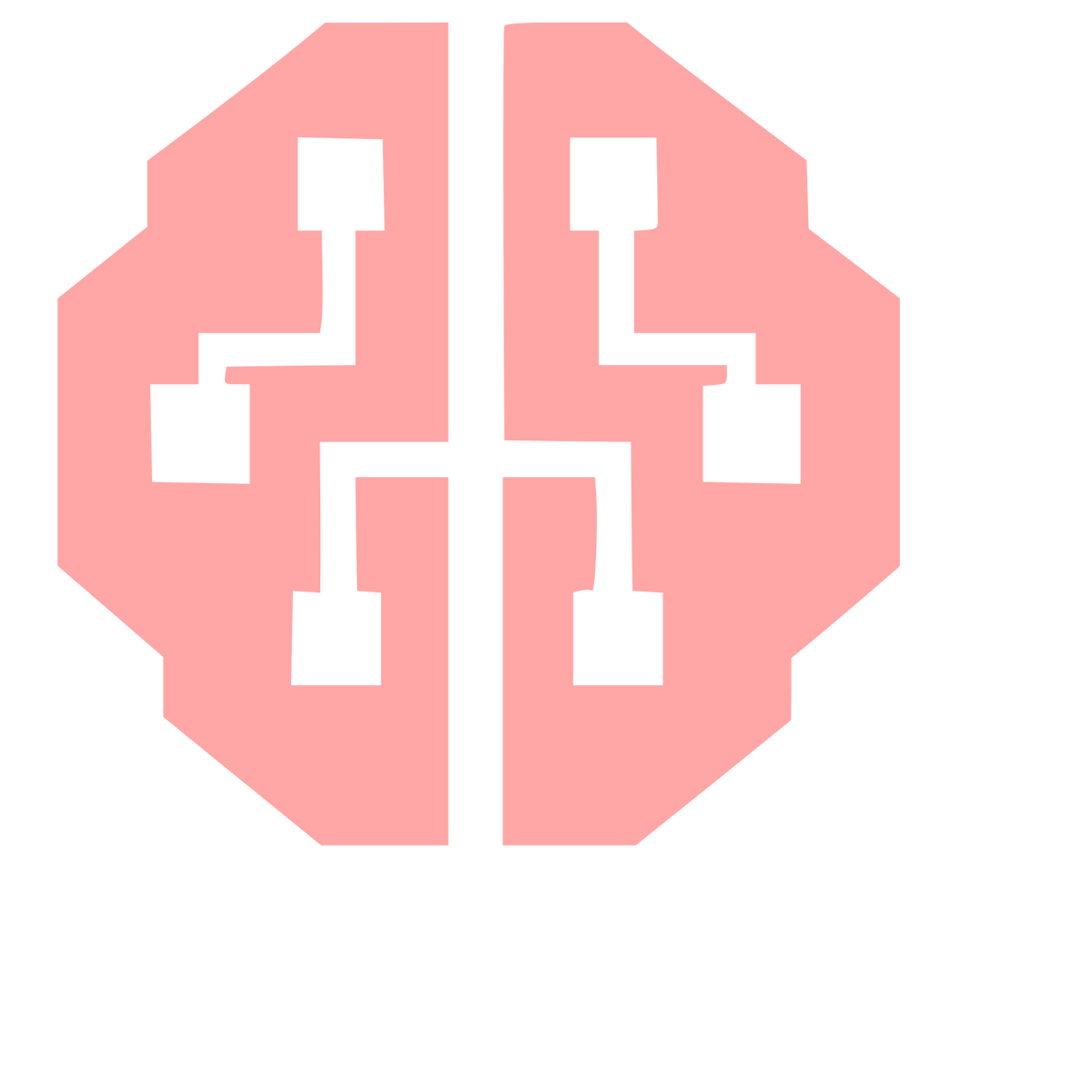 Brutalist AI Brain Logo #ffa6a6