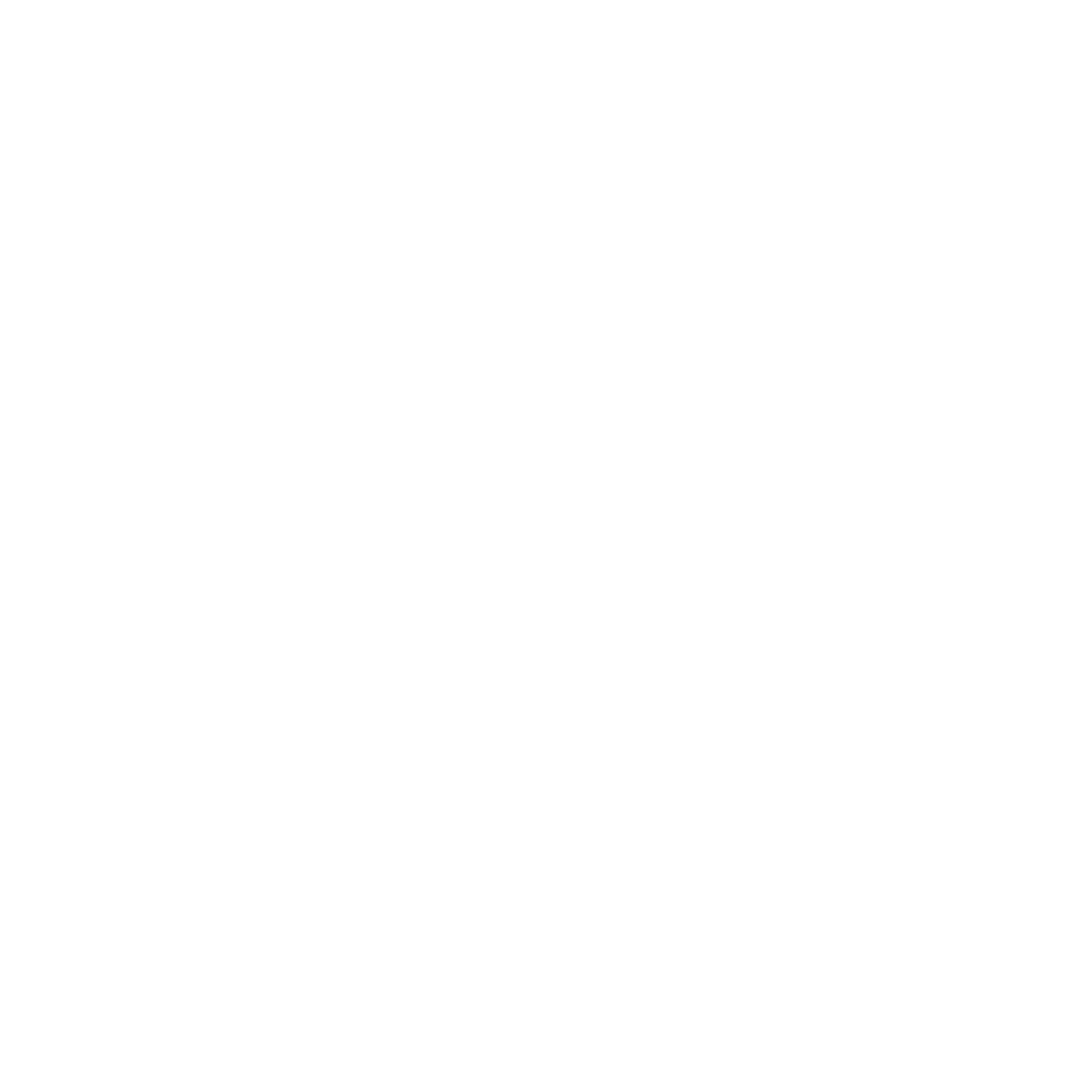 Brutalist AI Brain Logo #ffffff