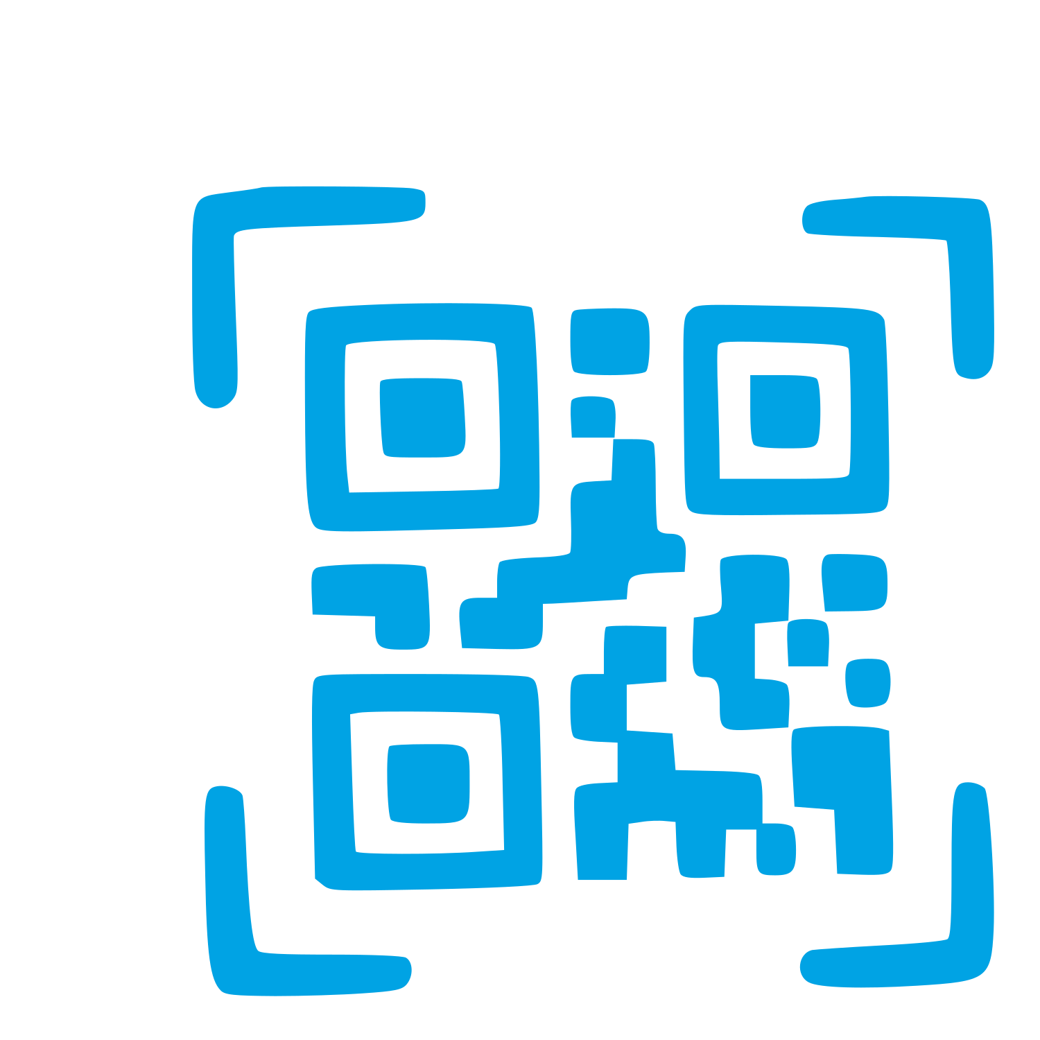 Hand-Drawn QR Code Logo #00a3e4