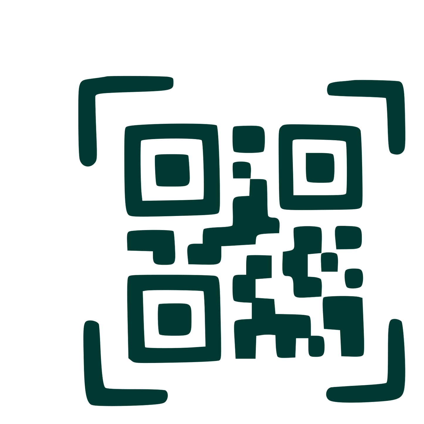 Hand-Drawn QR Code Logo #003932