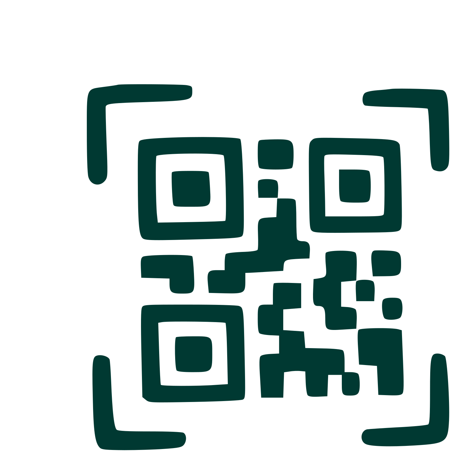 Hand-Drawn QR Code Logo #003932