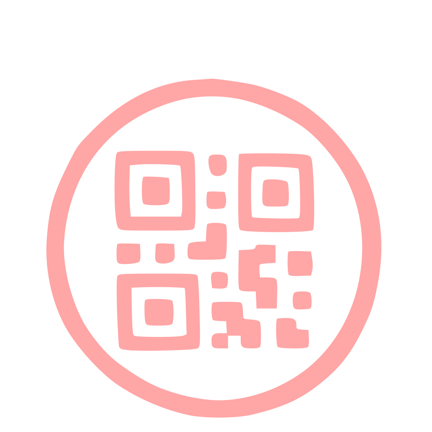 Hand-Drawn QR Code Logo #ffa6a6