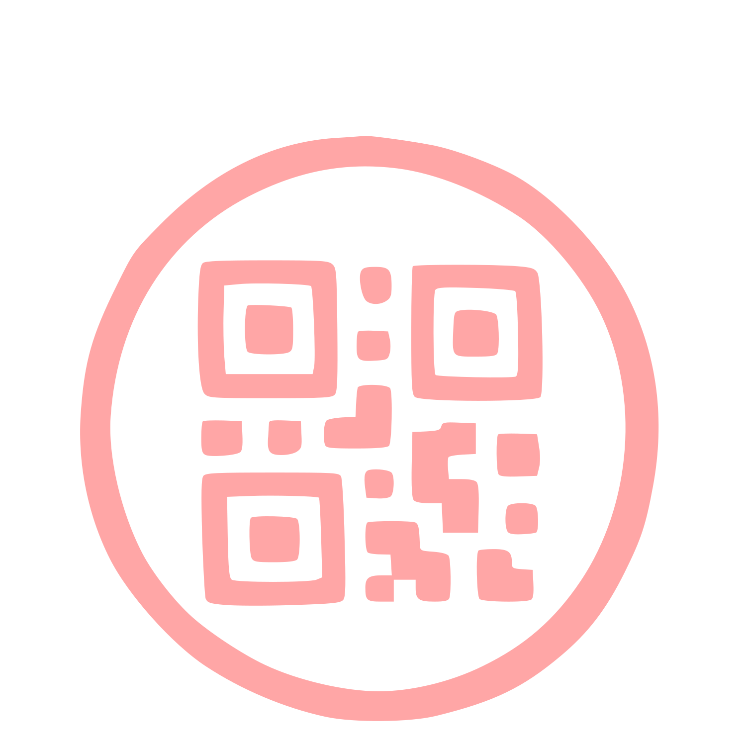 Hand-Drawn QR Code Logo #ffa6a6