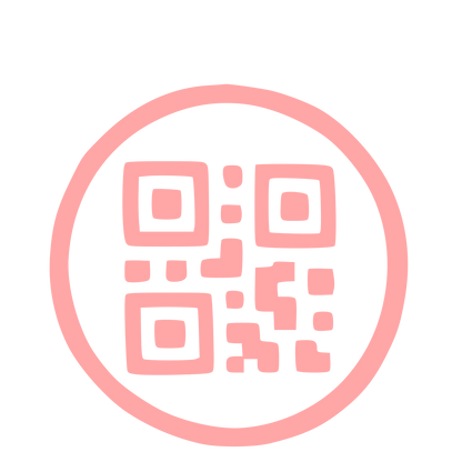 Hand-Drawn QR Code Logo #ffa6a6