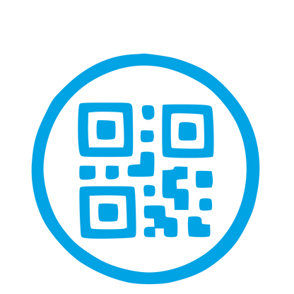 Hand-Drawn QR Code Logo #00a3e4