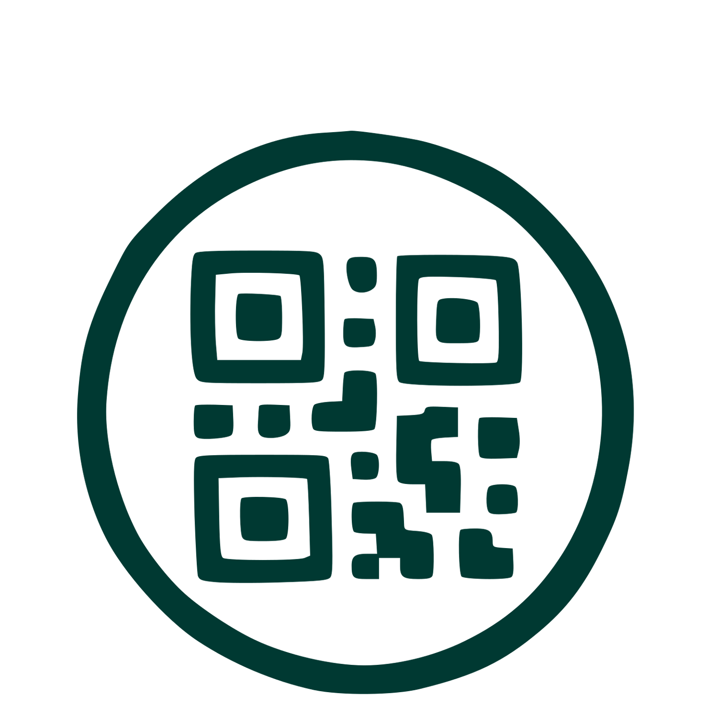 Hand-Drawn QR Code Logo #003932
