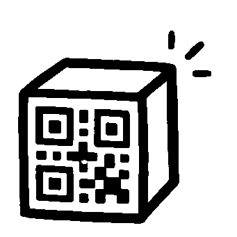 Hand-Drawn QR Code Box Logo