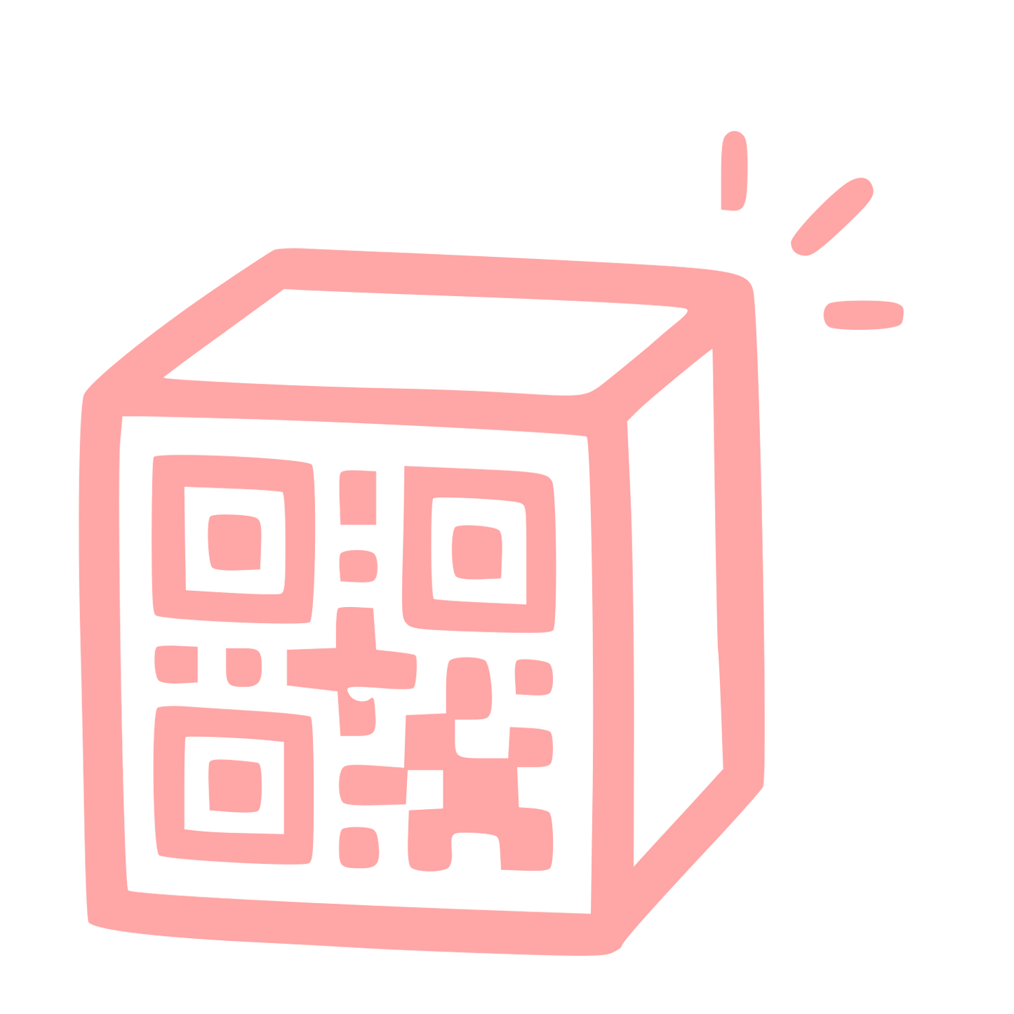 Hand-Drawn QR Code Box Logo #ffa6a6