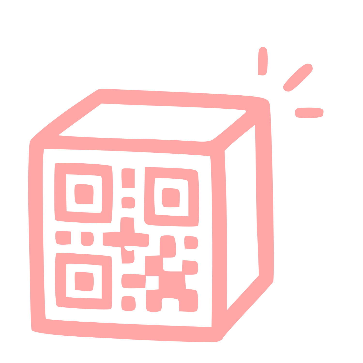 Hand-Drawn QR Code Box Logo #ffa6a6