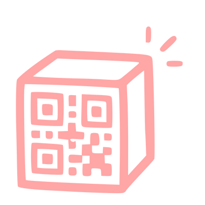 Hand-Drawn QR Code Box Logo #ffa6a6