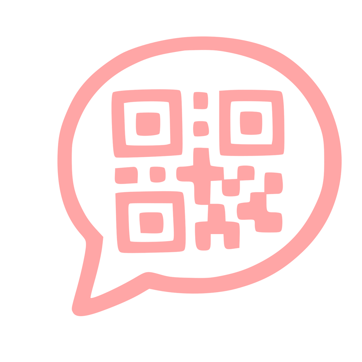 QR Code Chat Bubble Logo #ffa6a6