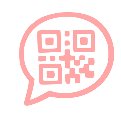 QR Code Chat Bubble Logo #ffa6a6