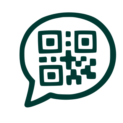 QR Code Chat Bubble Logo #003932