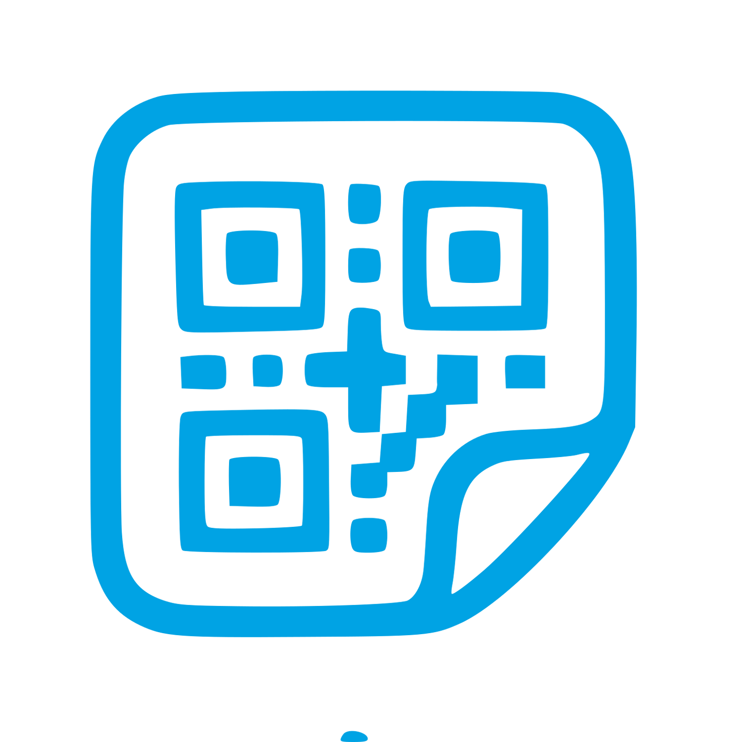 Hand-Drawn QR Code Logo #00a3e4