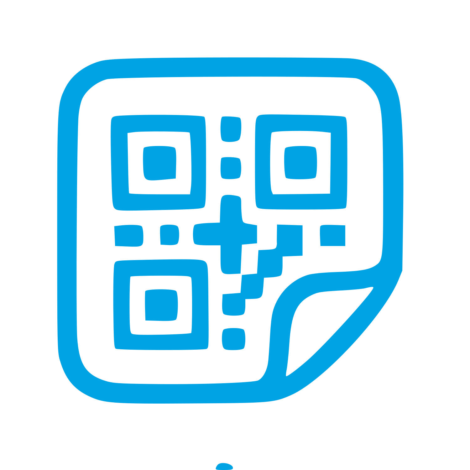 Hand-Drawn QR Code Logo #00a3e4