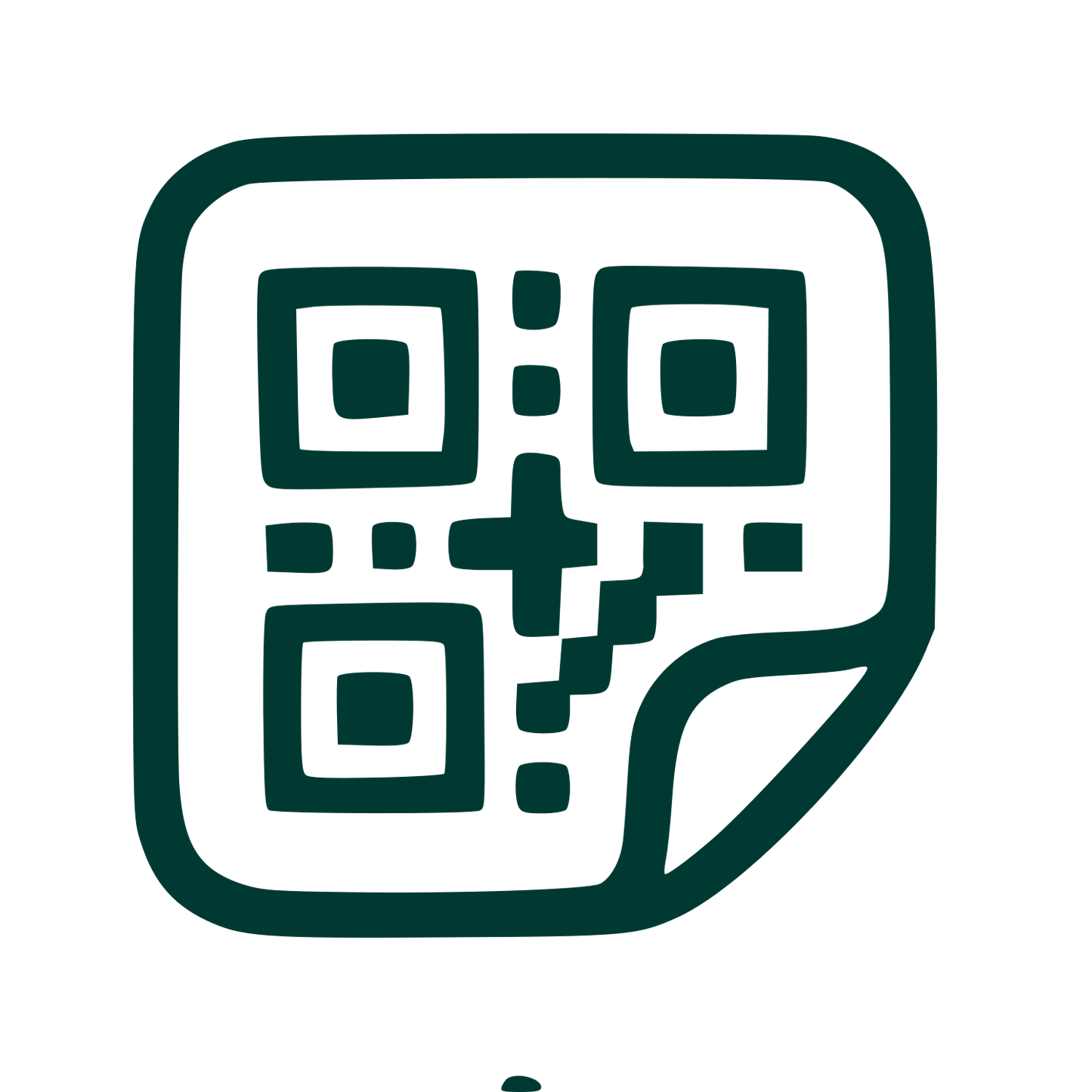 Hand-Drawn QR Code Logo #003932