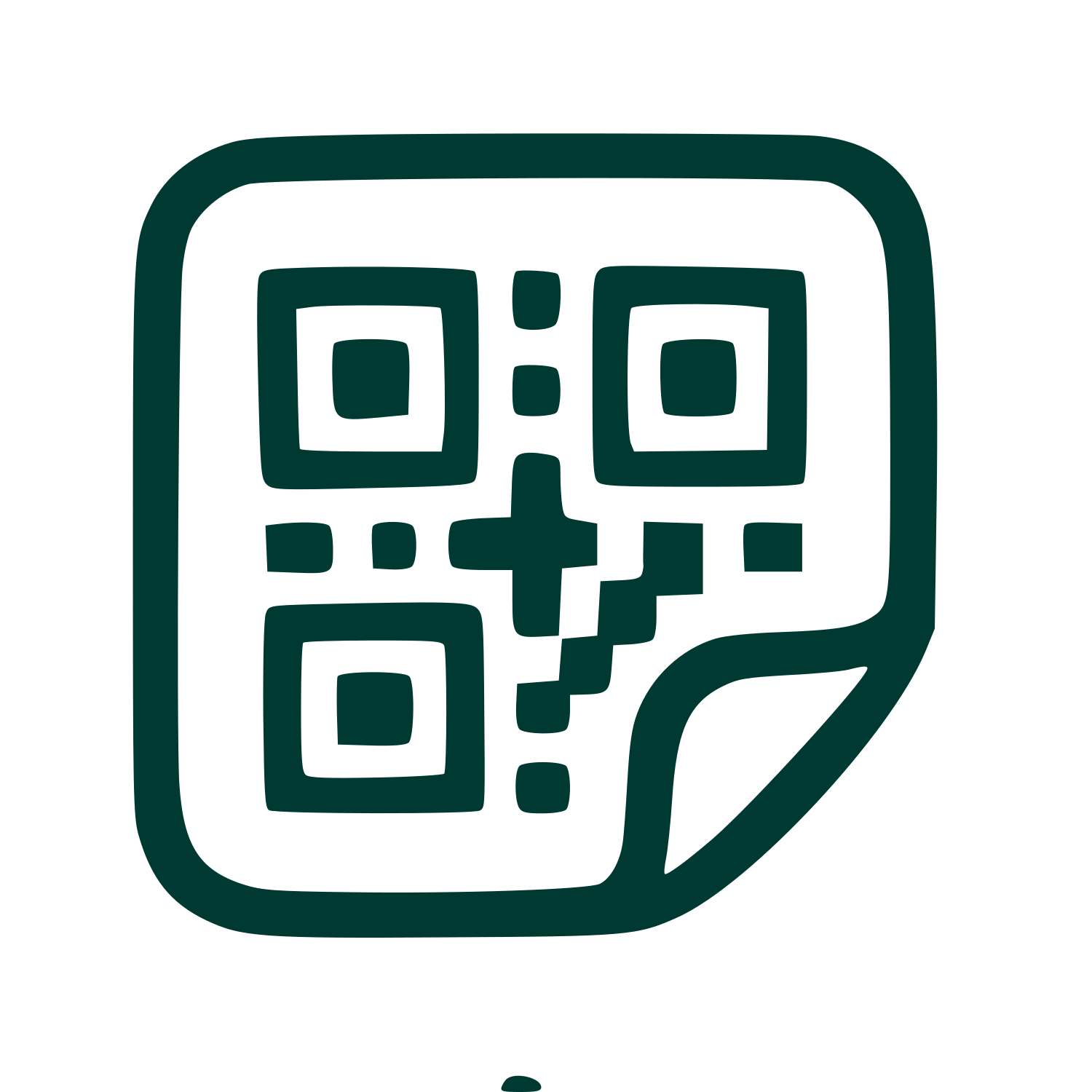 Hand-Drawn QR Code Logo #003932