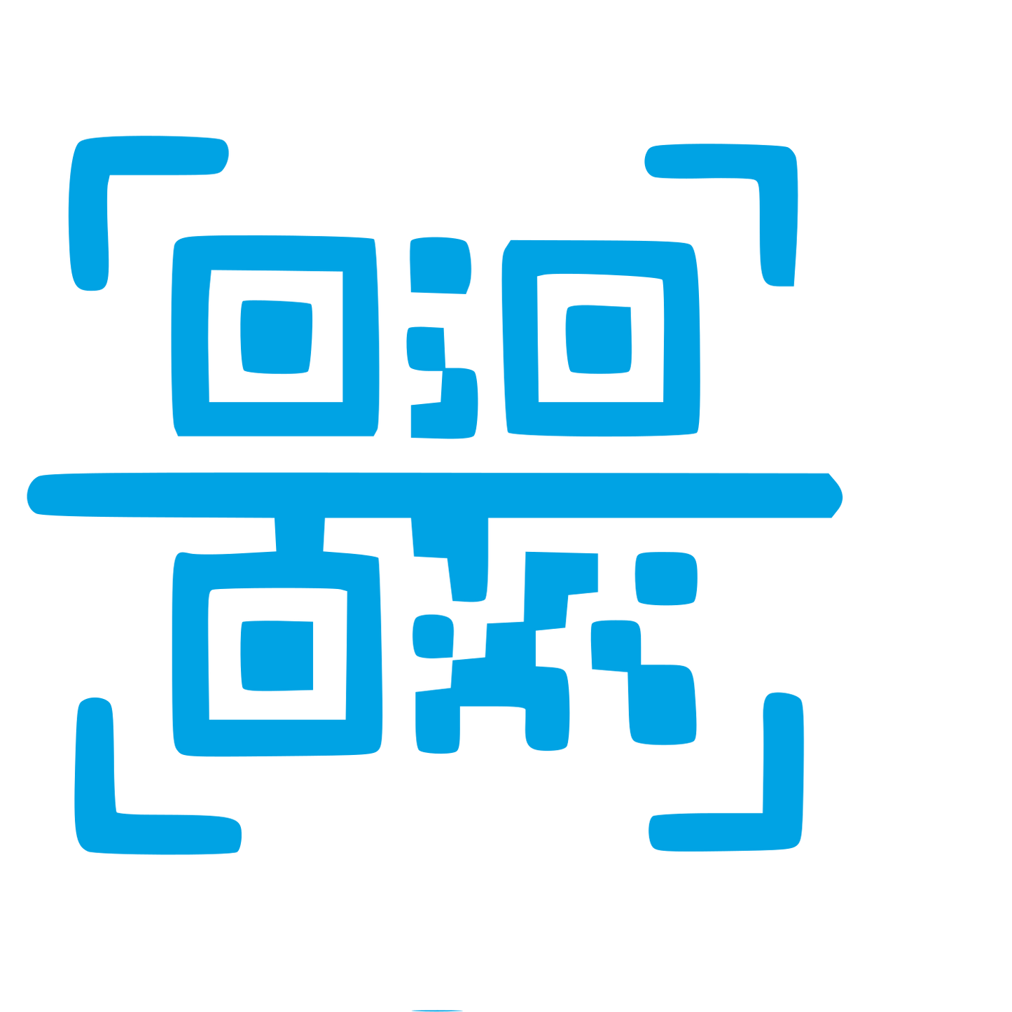 Hand-Drawn QR Code Logo #00a3e4