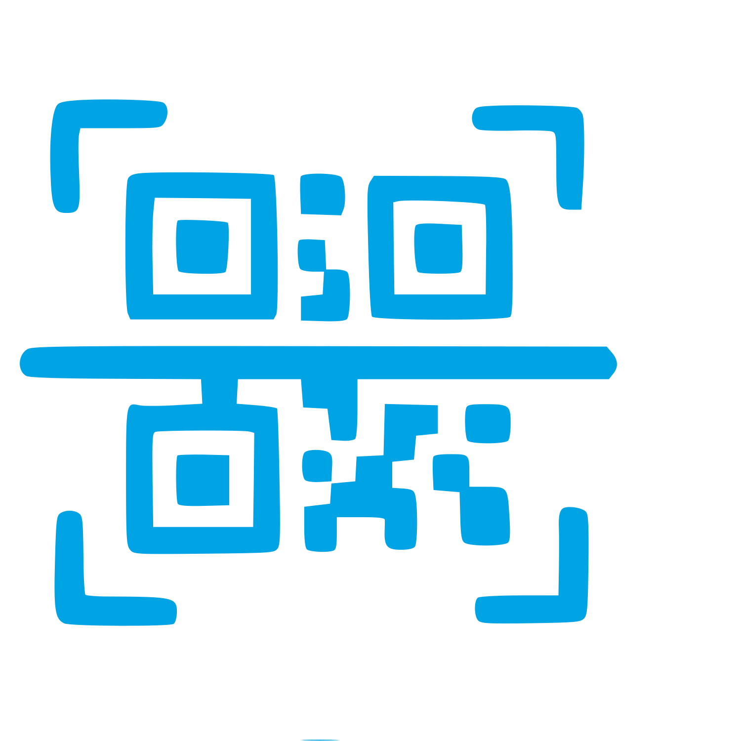 Hand-Drawn QR Code Logo #00a3e4