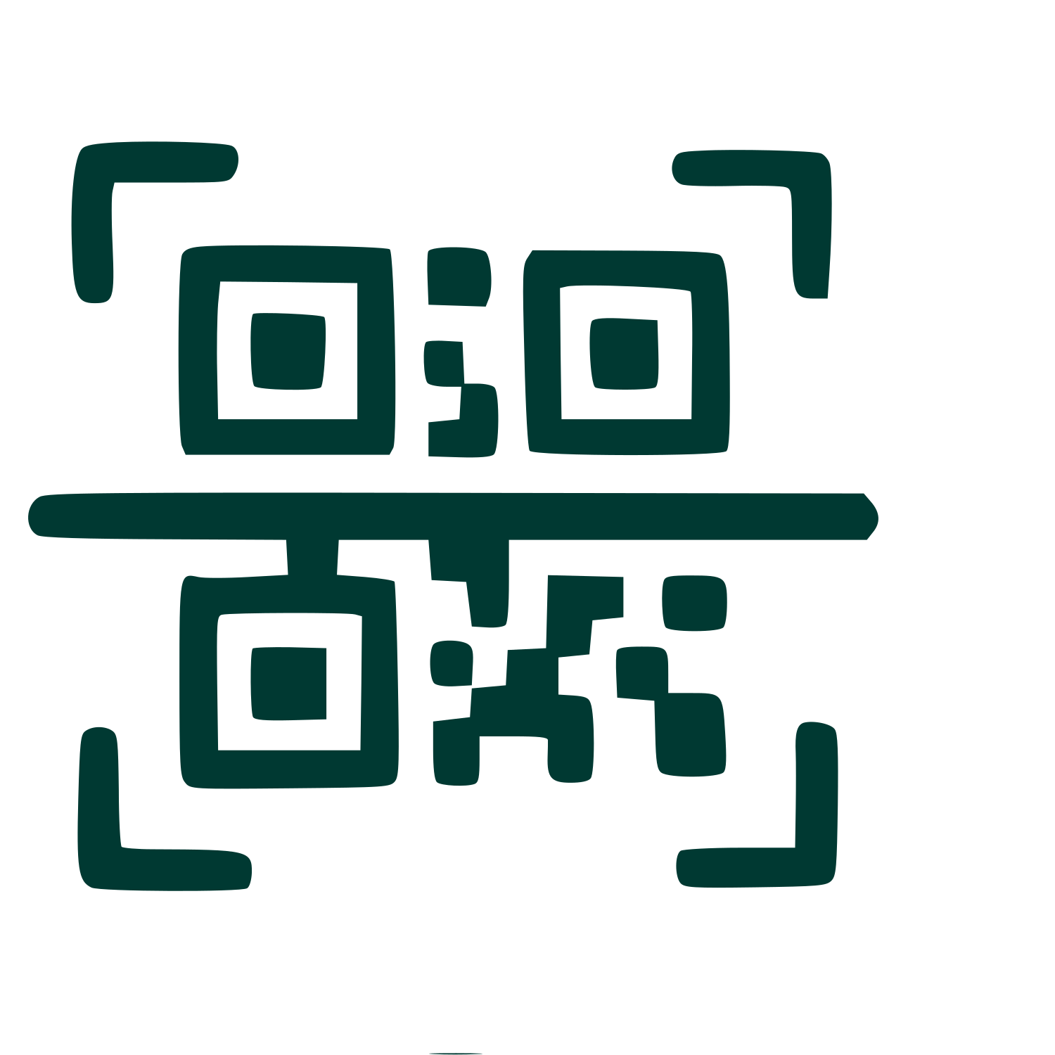 Hand-Drawn QR Code Logo #003932