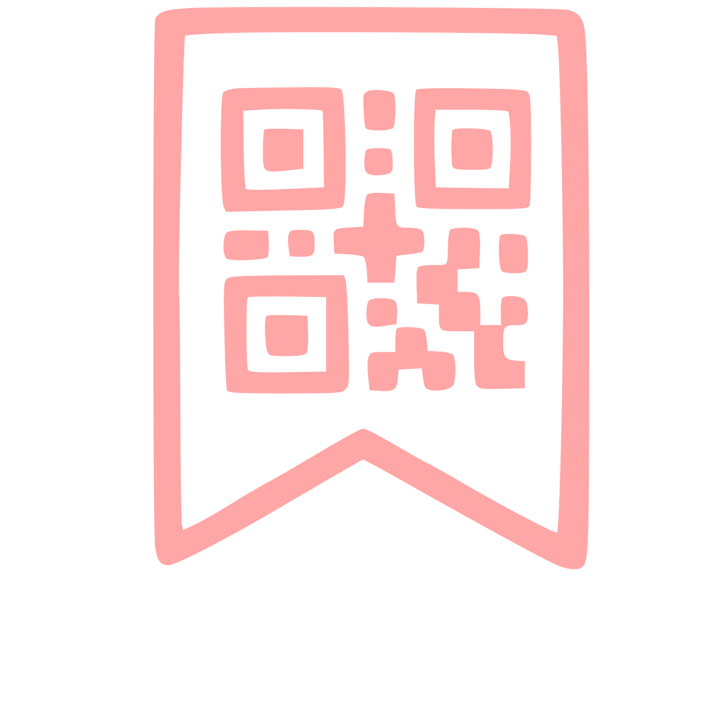Hand-Drawn QR Code Bookmark Logo #ffa6a6