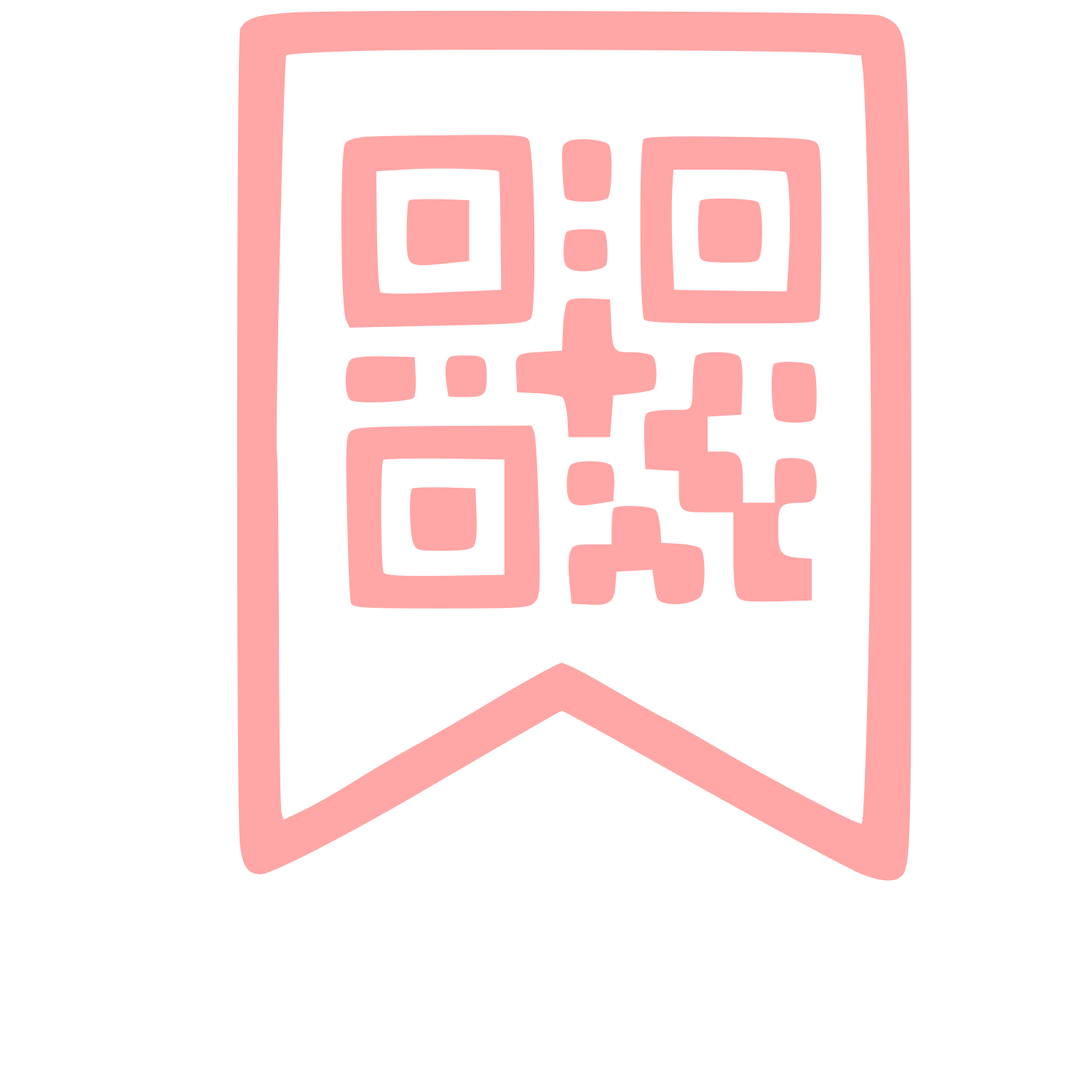 Hand-Drawn QR Code Bookmark Logo #ffa6a6
