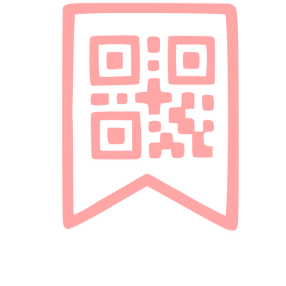 Hand-Drawn QR Code Bookmark Logo #ffa6a6