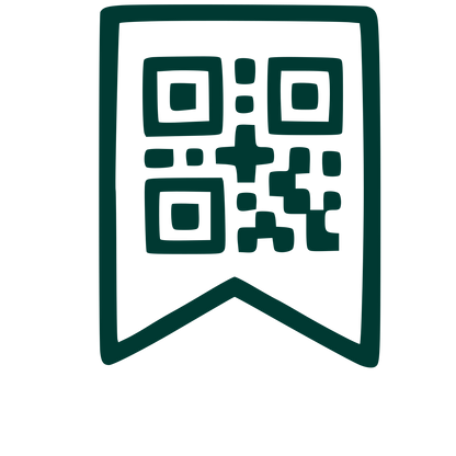 Hand-Drawn QR Code Bookmark Logo #003932