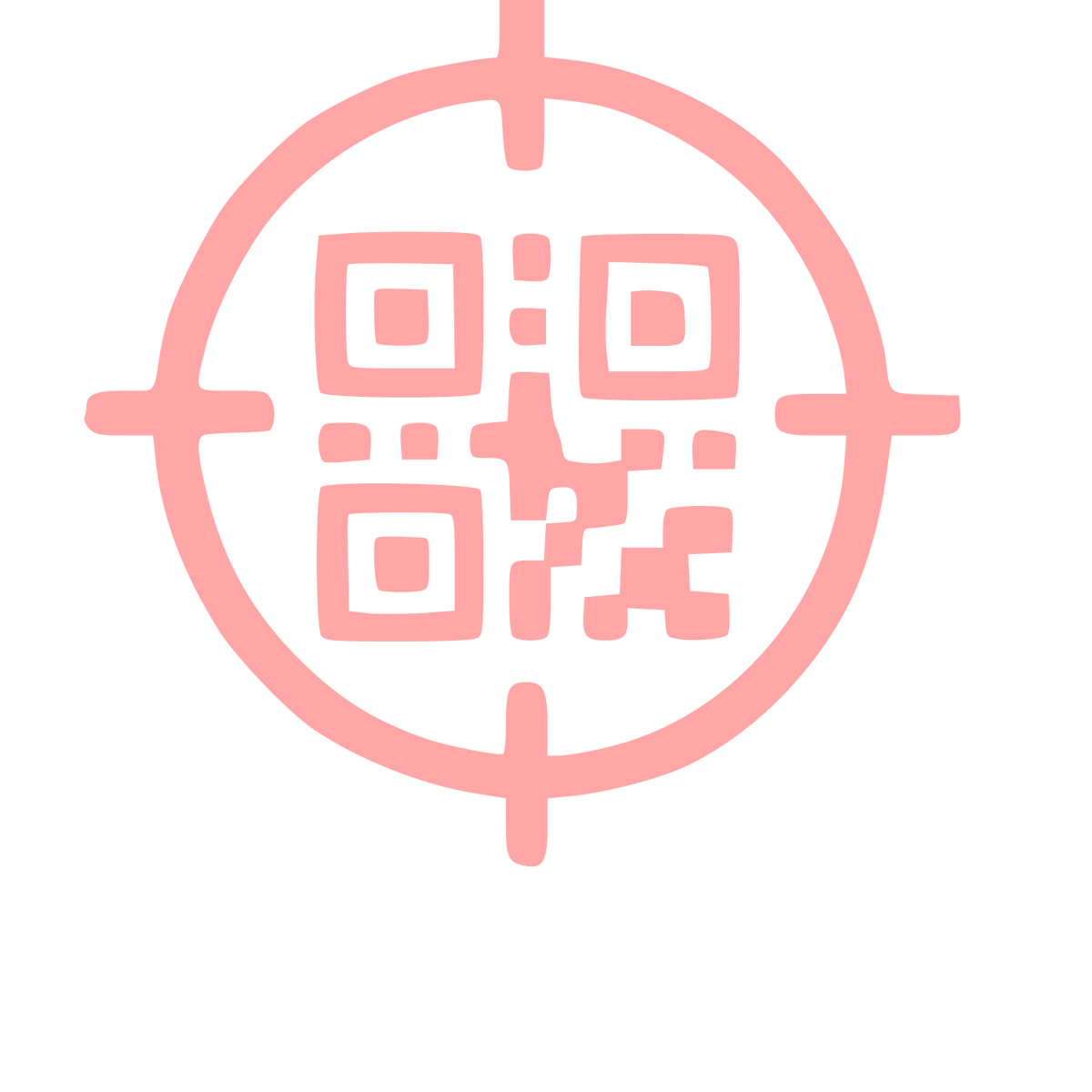 QR Code Target Crosshair Logo #ffa6a6