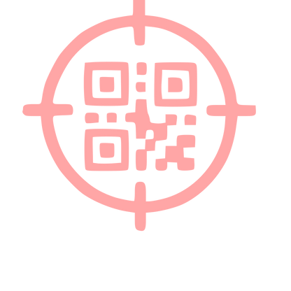 QR Code Target Crosshair Logo #ffa6a6
