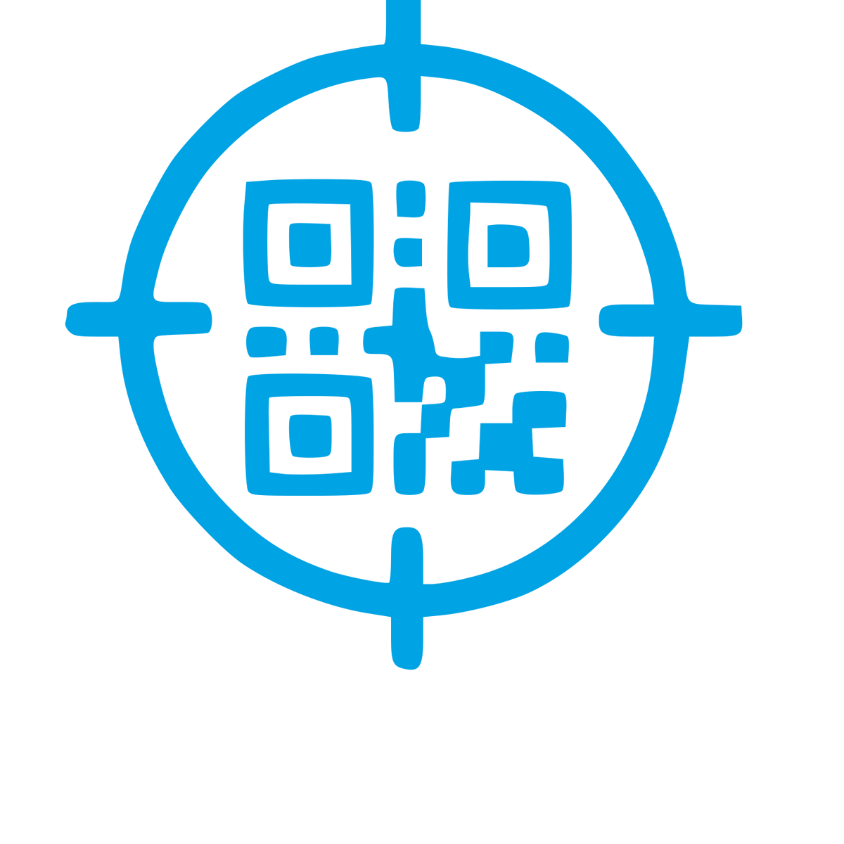 QR Code Target Crosshair Logo #00a3e4
