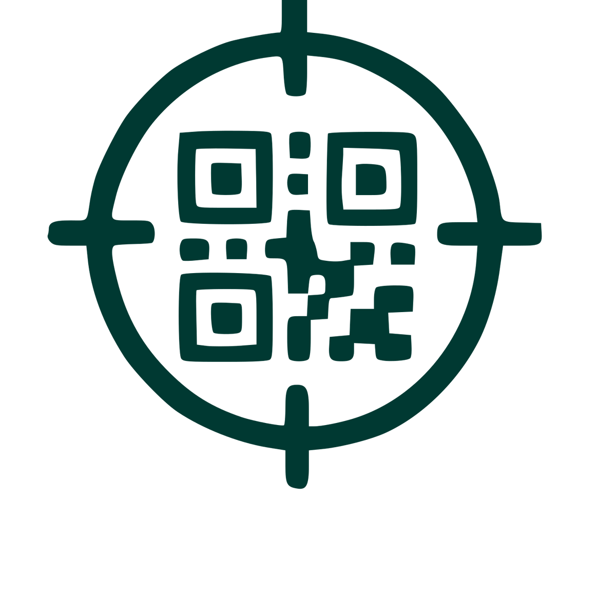 QR Code Target Crosshair Logo #003932