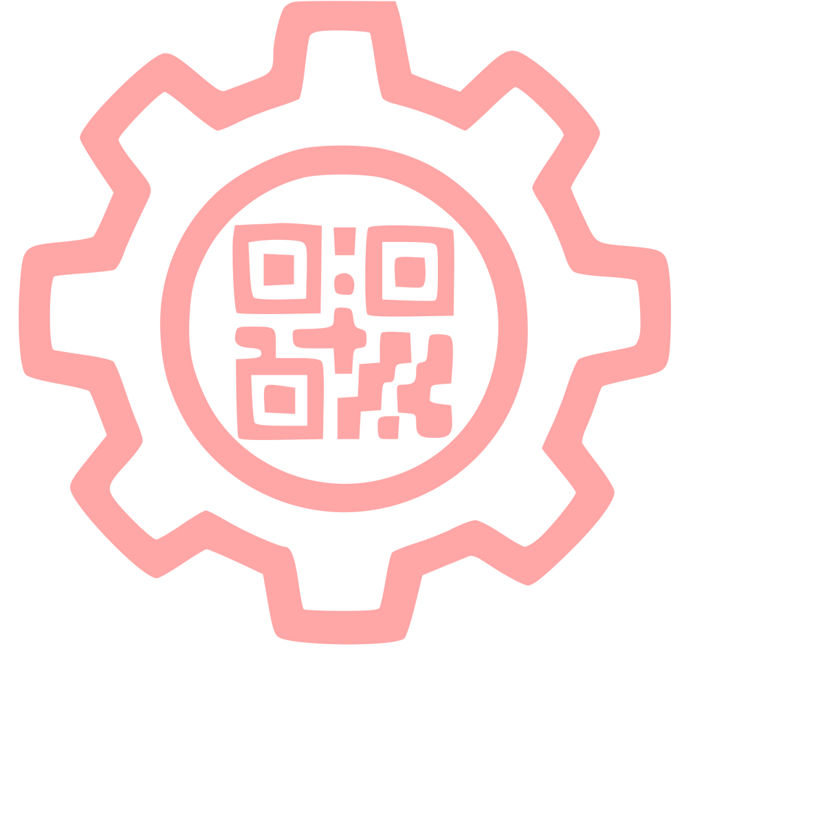 QR Code Gear Logo #ffa6a6
