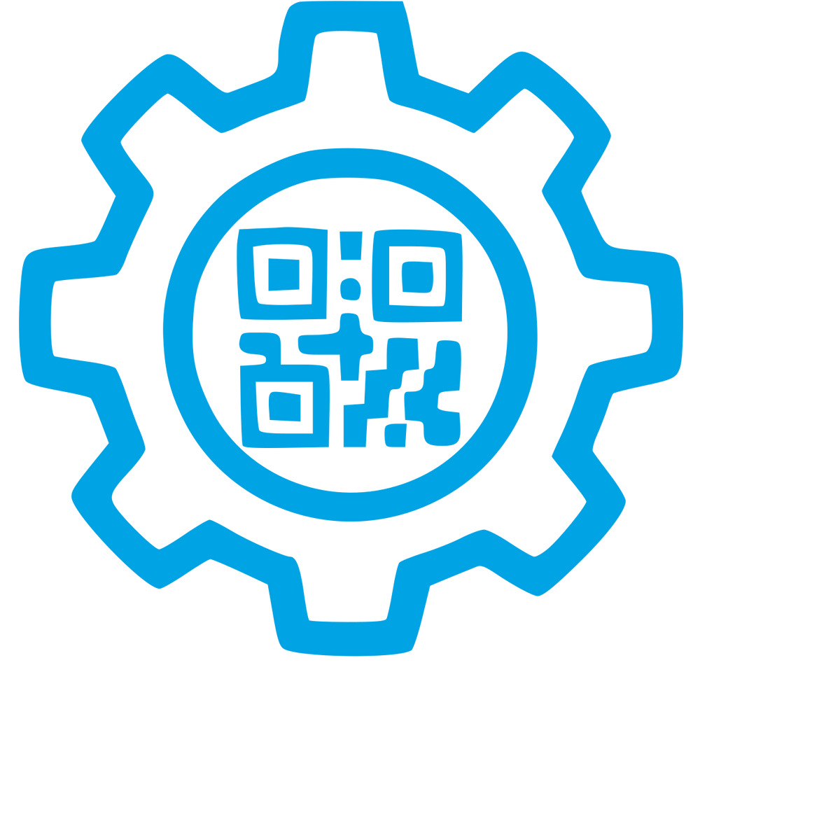 QR Code Gear Logo #00a3e4
