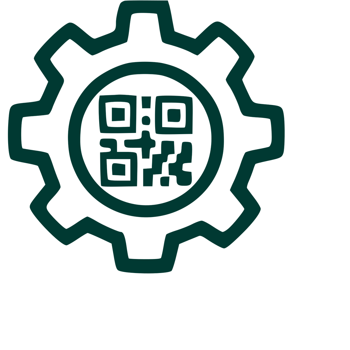 QR Code Gear Logo #003932
