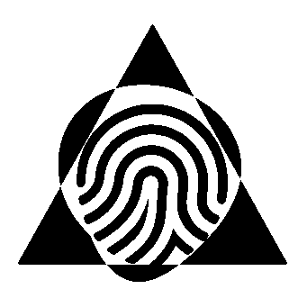Fingerprint Triangle Emblem Logo