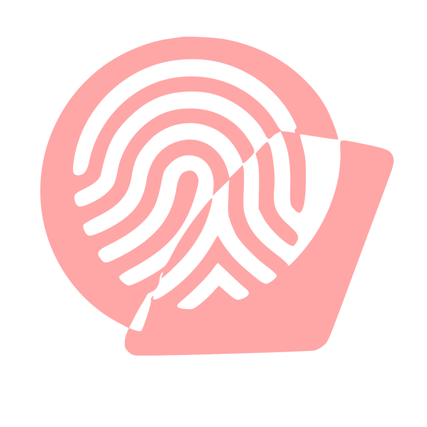 Layered Overlap Fingerprint Logo #ffa6a6
