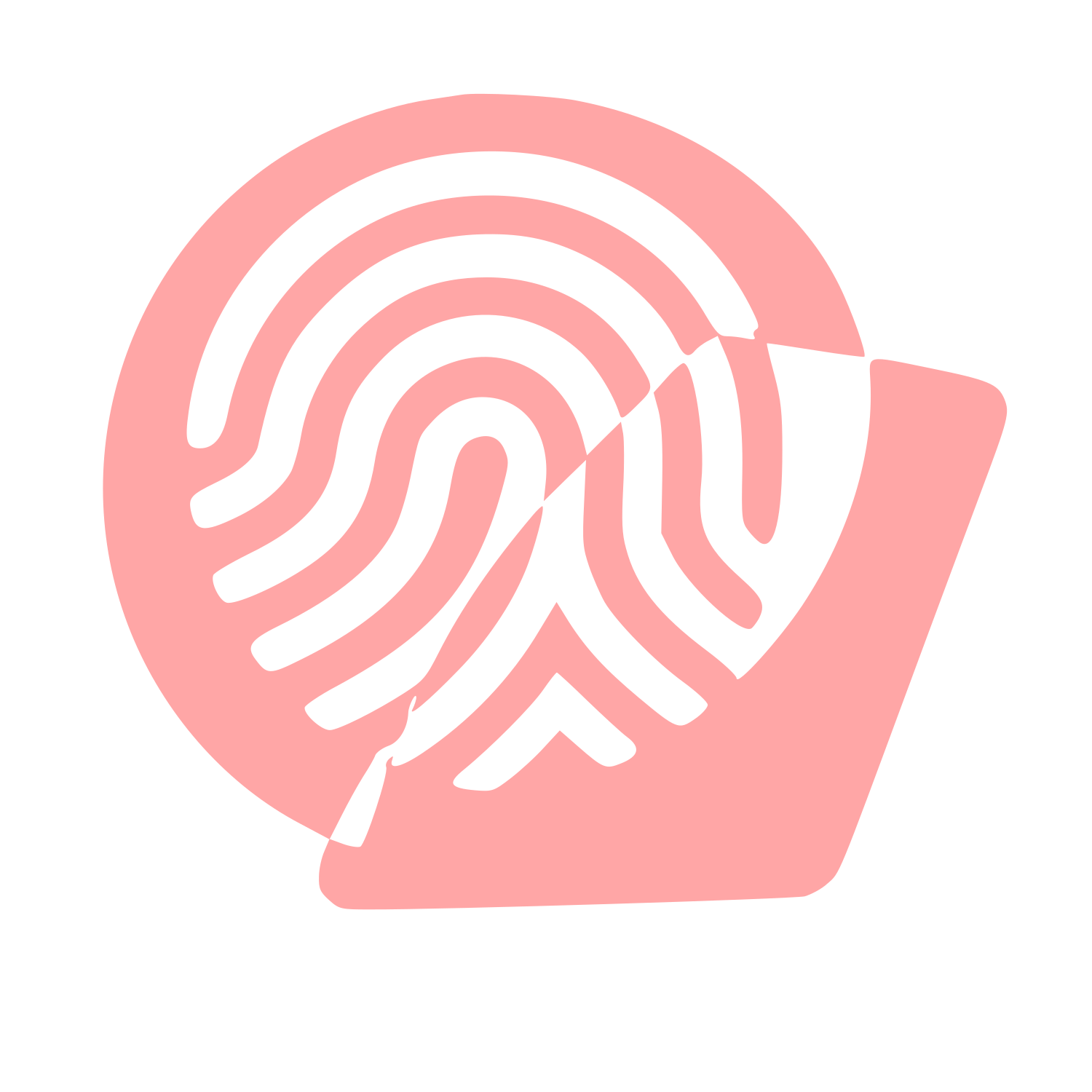 Layered Overlap Fingerprint Logo #ffa6a6